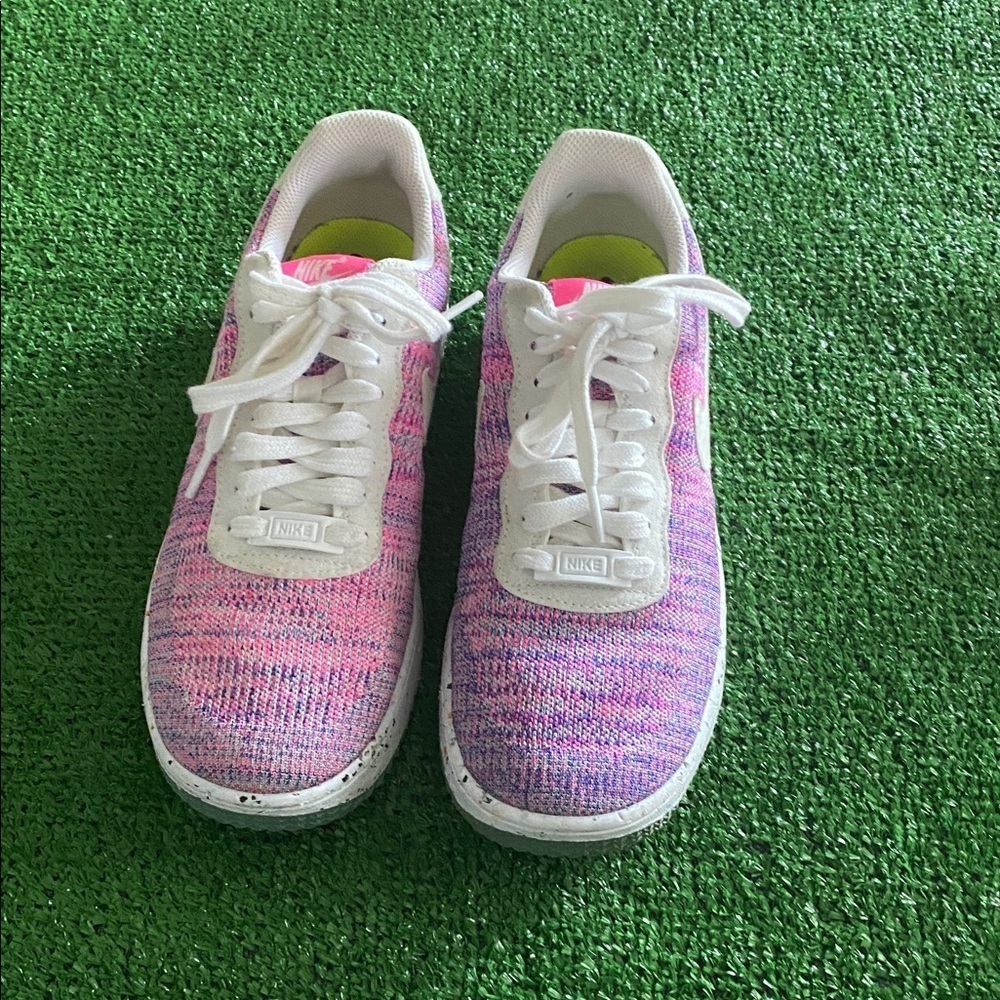 Nike Air Force 1 Crater Flyknit Pink Purple Women's Sneakers Shoes Size 9 V-5